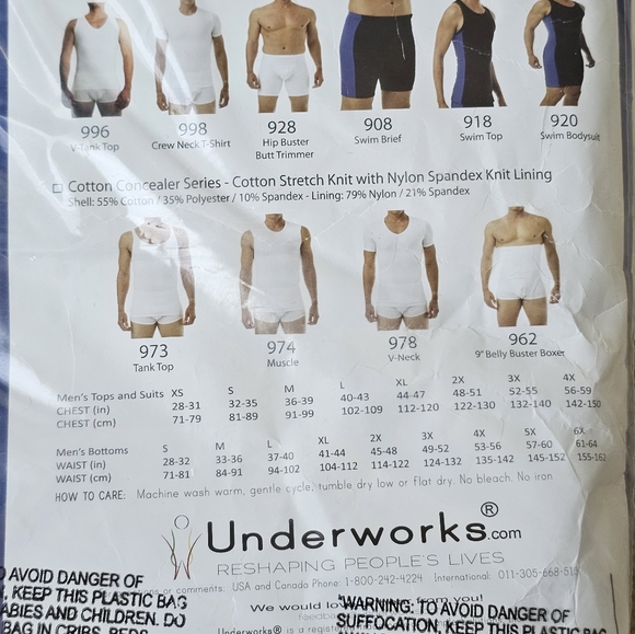 Underworks Crew Neck Black Concealer Microfiber Shirt for Gynecomastia & Binding - Picture 6 of 7